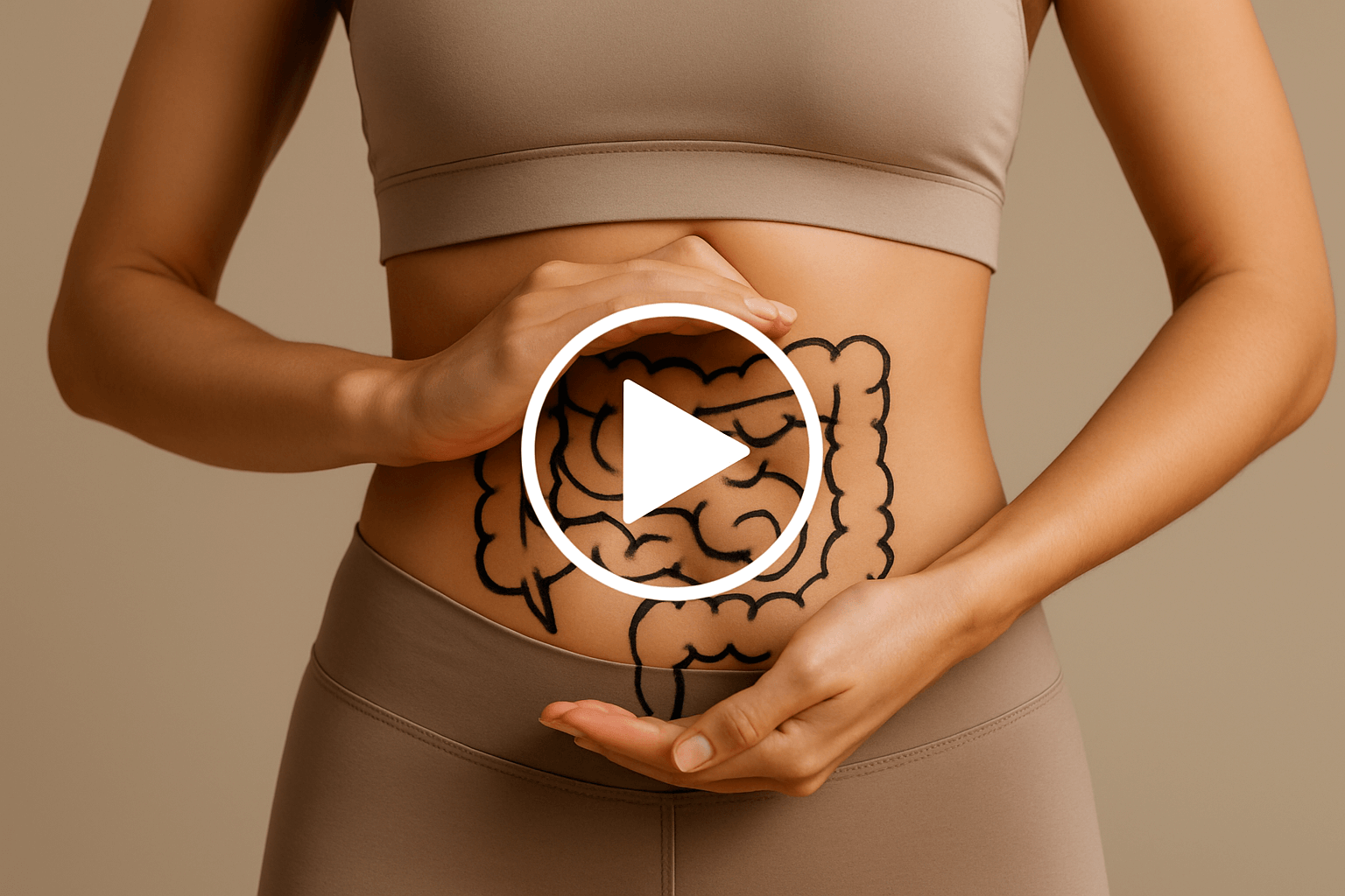 Play button over digestive graphic